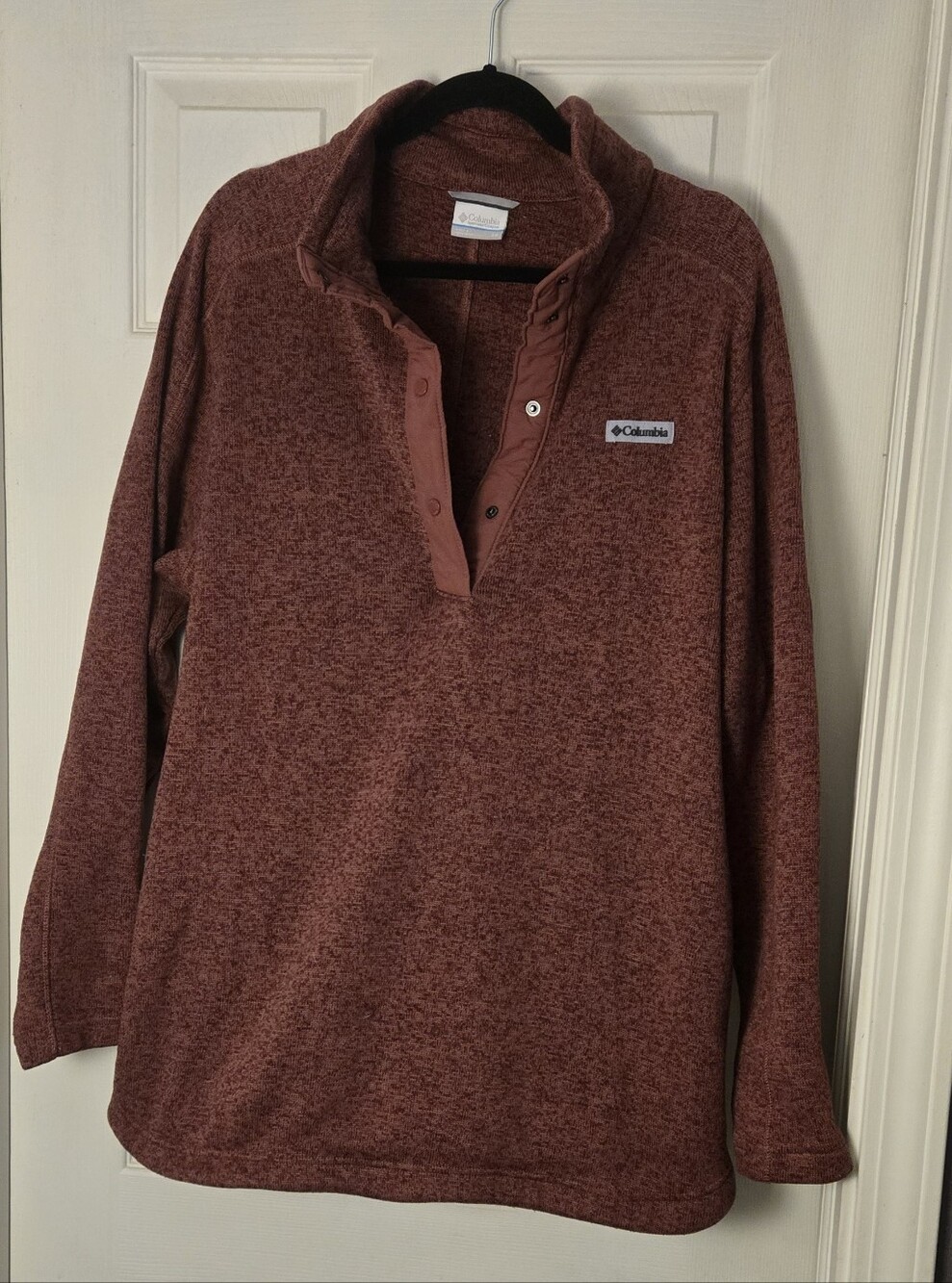 Columbia Women’s Rust Heather V-Neck Snap Pullover